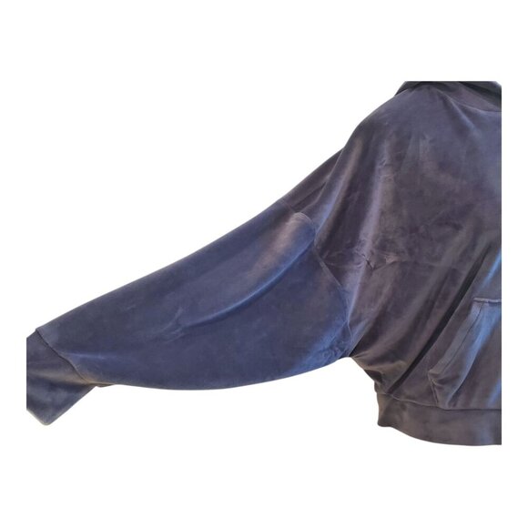 AMERICAN EAGLE SZ M  Gray Velour Sweatshirt Cozy Ever After Cropped Hoodie - Picture 5 of 9